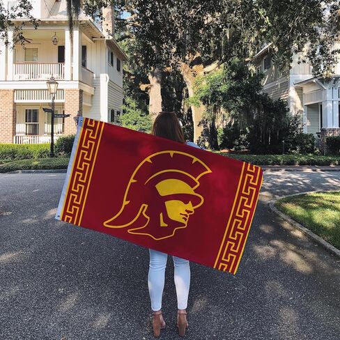 لافتات علم صبار الصحراء USC علم جامعة جنوب كاليفورنيا أحصنة طروادة 100% بوليستر للاستخدام الداخلي والخارجي 3x5 أقدام (النمط D) in Saudi Arabia