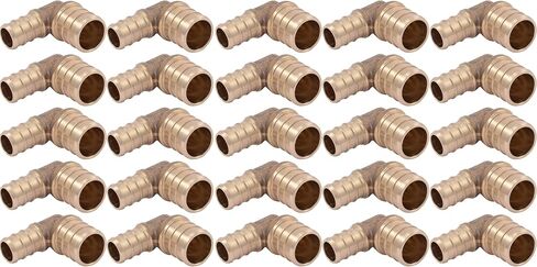 SharkBite 1/2 Inch Crimp 90 Degree Elbow, Pack of 10, Brass Plumbing Fitting, PEX Pipe, PE-RT, UC248LFA10. in Saudi Arabia