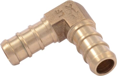 SharkBite 1/2 Inch Crimp 90 Degree Elbow, Pack of 10, Brass Plumbing Fitting, PEX Pipe, PE-RT, UC248LFA10. in Saudi Arabia