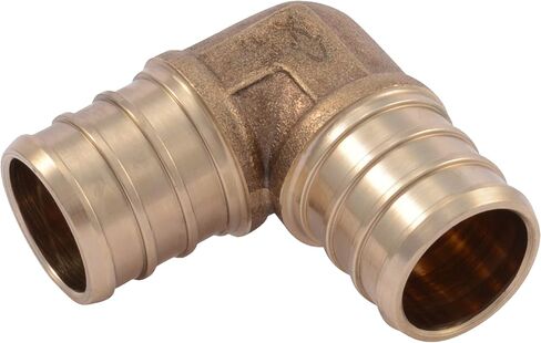SharkBite 1/2 Inch Crimp 90 Degree Elbow, Pack of 10, Brass Plumbing Fitting, PEX Pipe, PE-RT, UC248LFA10. in Saudi Arabia