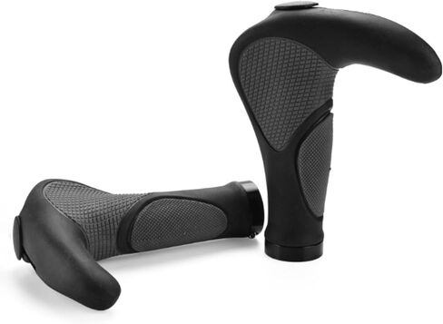 TRIWONDER Bike Handlebar Grips with Horns, 2pcs Non Slip Mountain Bicycle Handlebar MTB BMX Road Bike End Grips Soft Rubber Ergonomic Design in Saudi Arabia