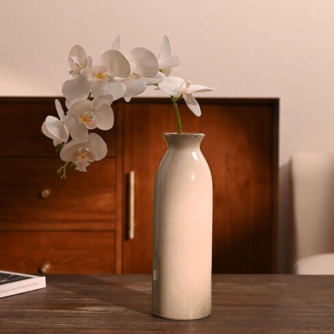 VICTOR & TERESA Beige Vase for Flowers, 14.2'' Tall Floor Vase, Decorative Ceramic Vase for Home Decor, Large Modern Boho Vase for Pampas Grass, Table, Centerpiece, Mantel, Living Room in Saudi Arabia