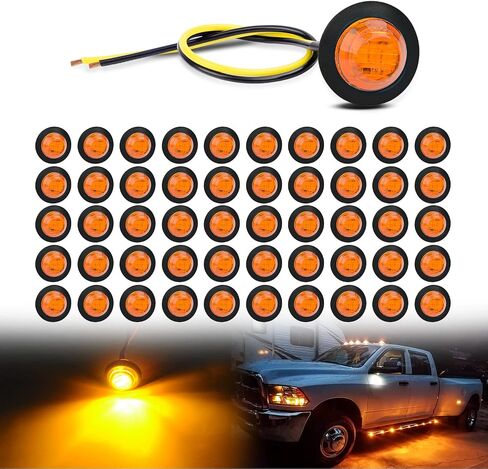 Nilight 3/4Inch Round Marker Light 10PCS Red LED Clearance Light 2 Connectors Side Indicator Bullet Marker Light IP68 Waterproof for Trailer Truck Camper Van Boat Bus, 2 Years Warranty in Saudi Arabia