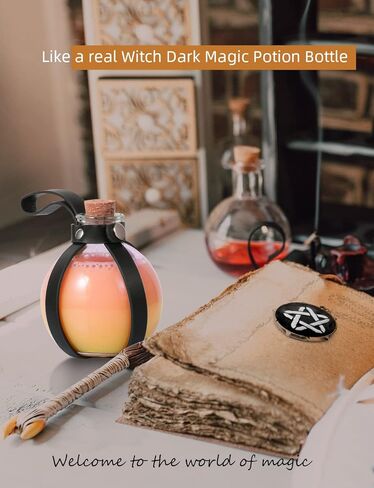زجاجات الجرعة ديكور الهالوين مع حزام كورك الجنية قلادة رائعة، إكسسوارات عصر النهضة في العصور الوسطى للرجال البالغين الساحرة الساحرة التنكرية، دعامة زي سحري داكن، 250 مل أسود in Kuwait