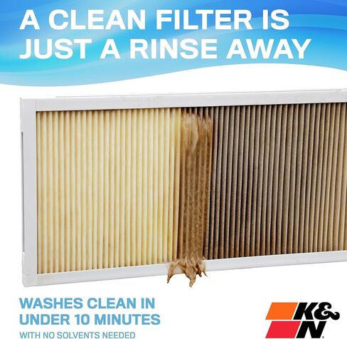 K&N 24x24x1 HVAC Furnace Air Filter, Lasts a Lifetime, Washable, Merv 11, the Last HVAC Filter You Will Ever Buy, Breathe Safely at Home or in the Office, HVC-12424 in Saudi Arabia