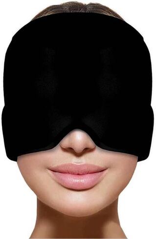 Migraine Ice Head Wrap for Tension, Puffy Eyes, Sinus Headache, and Stress Relief - Cold Color Black Headache Relief Targeted Hot and Cold Therapy for Instant Adjustable Hot and Cold Hat for Tension in Saudi Arabia