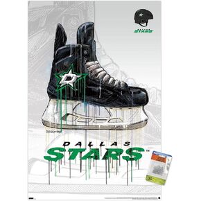 Trends International NHL Dallas Stars - Drip Skate 21 Wall Poster with Push Pins
