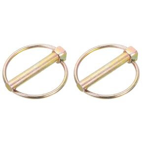 uxcell 2Pcs 3/8" x 2-3/8" Linch Pin with Ring, Carbon Steel Zinc Plated for Boat Kayak Canoe, Trailer Trolley Trucks Mowers, Color Zinc
