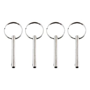 Quick Release Pin Lock for Boat, Stainless Steel 316 Pins Boat Lock Push Hole Top Clips Marine Hardware1/4" Diameter Pin Trailer Gate Safety Pin Locating Pin Pull Ring Bimini Top Pin (6.3x51MM)-4PCS