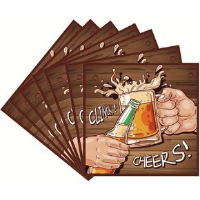 24 PCS Oktoberfest Beverage Napkins, Brown Oktoberfest Luncheon Disposable Paper Napkin for Oktoberfest Party Supplies Oktoberfest Festival Table Decorations