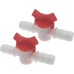 FDXGYH 2pcs Barbed Ball Valve 1/2-Inch ID in-Line Ball Valve Shut-Off Switch with Hose Barb(White)