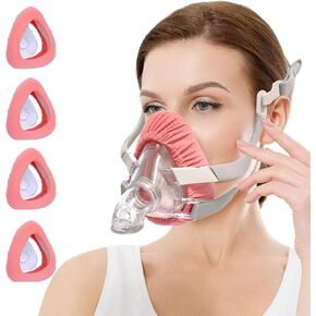 4 Pack Pink Mask Liner Pads intended for CPAP Mask Liners,Cool and Silk feel cover One Size Compatible with Most Full Face Mask Improve The Comfort of Wearing The Mask Reduce Noise