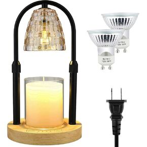 AYL Candle Warmer Lamp with Timer - Electric Wax Warmer for Wax Melts and Jar Candles - Adjustable Brightness & Height for House Warming Gifts - Premium Home and Bedroom Decor - Includes 2 Bulbs
