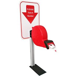 Take a Number System Tticket Machine Ticket Dispenser with Stand and 1 Roll of 2000 Tickets 2-Digits Take a Number Tickets for Queue Call System