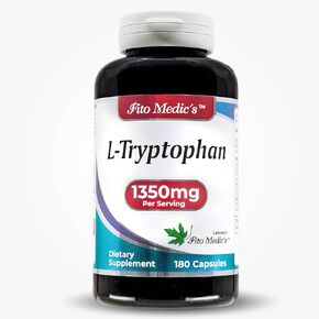 FITO MEDIC'S Lab - Tryptophan, l tryptophan - 1350mg, 180 capsules, Encourages Positive Mood & Restful Sleep - Supports Immune Function, Ultra high Absorption.