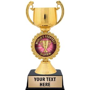 Crown Awards Worlds Greatest Sister Trophy, 7 1/4" Gold World's Greatest Sister Award Prime