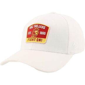 ZHATS Men's Standard NCAA Officially Licensed Fitted Hat ZH Patch Switchback White, Large