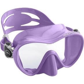 Phantom Aquatics Rapido Boutique Collection Italian Design Active Frameless Snorkel Mask - Tempered Glass Lens - Single Lens Design - Silicone Scuba Snorkel Mask