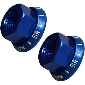 Blue 2 x M10 Bike Wheel Hub Axle Nuts 7075 Aluminum Bicycle Chromed Skewer Bolt Screw Nut Road MTB Replacement