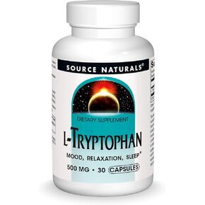 Source Naturals L-Tryptophan, for Mood, Relaxation, and Sleep*, 500mg - 30 Capsules