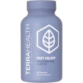 Terra Heath Essentials Fast Asleep - خالٍ من الميلاتونين، يدعم النوم، يساعد في علاج الأرق والأرق - طبيعي تمامًا، كمية تكفي لمدة 30 يومًا