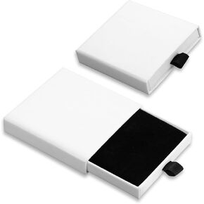 Vin Beauty 2 Pcs Jewelry Gift Boxes Jewelry Boxes Packaging with Black Sponge Lining Inner Small Gift Box for Jewelry Used for Bracelets Earrings Necklaces Jewelry Gift (White)