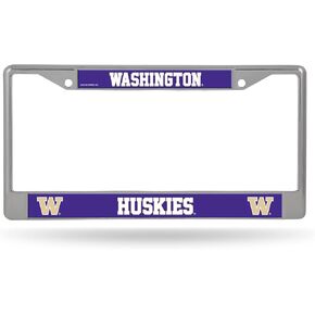 Rico Industries NCAA Washington Huskies 12" x 6" Silver Chrome Frame 12" x 6" Chrome Frame - Car/Truck/SUV Automobile Accessory