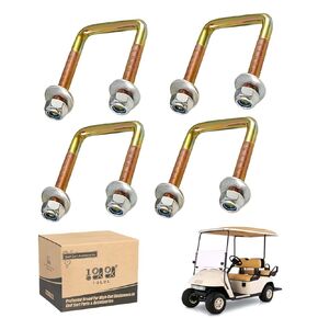 10L0L Rear Leaf Spring Bolts Kit for EZGO TXT,Set of 4 Golf Cart Leaf Spring U Bolt & Screw Nut for EZGO TXT 72681-G01 00560-G1 11098-G5 72029-G01 72124G01 72124-G01 72618G01 72618-G01