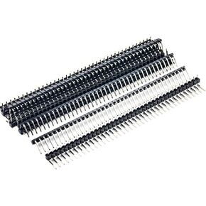 whiteeeen 10pcs Right Angle Single Row 40-Pin 2.54mm Male Header 1x40 Breakable Pin Header PCB Pin Strip Connector (Pin Long 11mm 90 Degree)