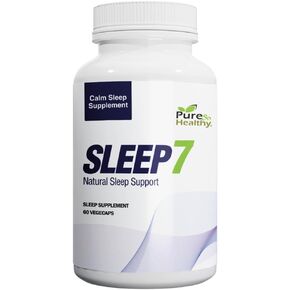 Pure & Healthy Sleep7 Natural Sleep Support w/Magnesium glycinate, Melatonin, L-Theanine, Valerian, Lemon Balm, GABA, and Passion Flower