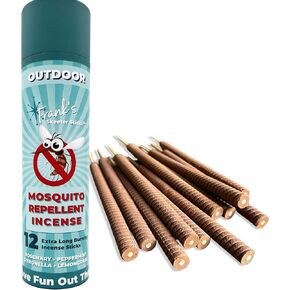 FRANK's SKEETER STICKS | Mosquito Repellent Incense Sticks, Proven, Clean Ingredients Citronella, Lemongrass, Rosemary, Peppermint oils. Perfect for Yard, Camping, Party. Each Stick Protects for 8hrs.