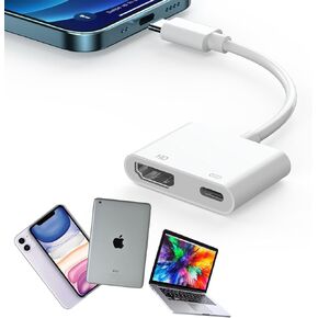 Battony USB C to HDMI Digital AV Adapter for iPhone 15, USB C to HDMI Adapter with 4K@60Hz HDMI Video & Audio Output, 100W Fast Charge, Compatible for iPhone 15Pro/Max,MacBook Pro/Air 2023,iPad Pro