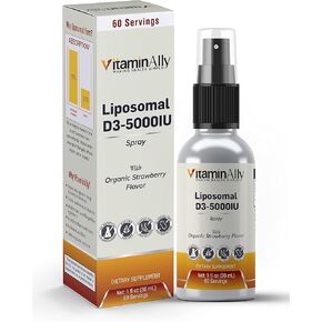 Liposomal Liquid Vitamin D3-5000IU Spray | 2 Month Supply |1 fl oz | Non-GMO | Sugar Free| Gluten Free | Travel Friendly | Supports Bone Health, Immune System and Healthy Mood