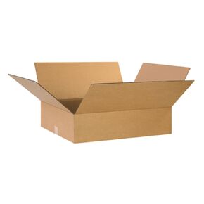 Aviditi 24206 Flat Corrugated Cardboard Box 24" L x 20" W x 6" H, Kraft, for Shipping, Packing and Moving (Pack of 10)