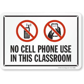 SmartSign "No Cell Phone Use in This Classroom" Sign | 10" x 14" Plastic