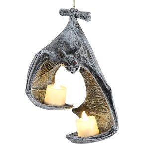 Bat Tealight Candle Holderc Bat Wall Sconce Candle Holder Gothic Candle Holder Halloween Wall Candle Holder Decoration for Home Fireplace Garden Party Patio(Black)