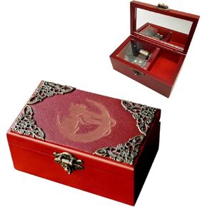 Music Jewelry Box with Mirror Plays Moonlight Densetsu, Vintage Musical Boxes Gift, Decorative Boxes for Girls Women