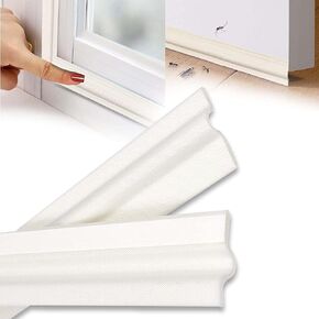 Weather Stripping Door Seal for Exterior Doors Draft Stopper Windows Large Gaps Soundproof Dust-Proof Foam Strip Installation Seals Tape(White)