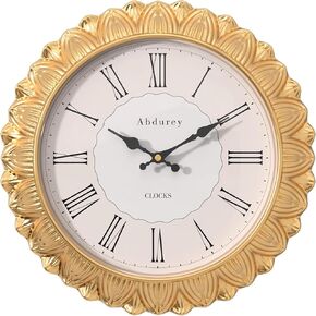 Abdurey 12 Inch White Sunflower Decorative Wall Clock, Silent Non Ticking Battery Operated Boho Decor Wall Clocks for Living Room,Kitchen,Farmhouse,Bedroom,Bathroom