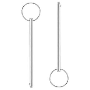 uxcell 2Pcs 6mmx105mm Quick Release Pins, 316 Stainless Steel Marine Hardware for Marine Mountain Seat, Ship Outfitting, Shipbuilding, Silver