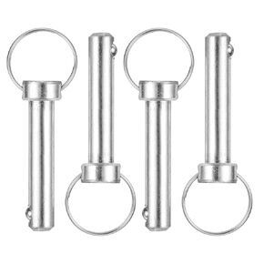 uxcell 4Pcs 10mmx45mm Quick Release Pins, Carbon Steel Marine Hardware for Marine Mountain Seat, Ship Outfitting, Shipbuilding, Blue White