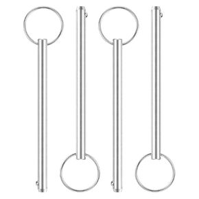 uxcell 4Pcs 8mmx105mm Quick Release Pins, 316 Stainless Steel Marine Hardware for Marine Mountain Seat, Ship Outfitting, Shipbuilding, Silver