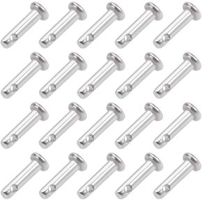 uxcell Single Hole Clevis Pins - 3mm X 12mm Flat Head 304 Stainless Steel Link Hinge Pin 20Pcs
