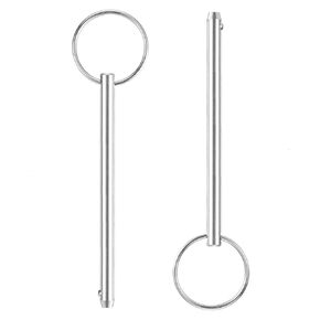 uxcell 2Pcs 6.3mmx77mm Quick Release Pins, 316 Stainless Steel Marine Hardware for Marine Mountain Seat, Ship Outfitting, Shipbuilding, Silver