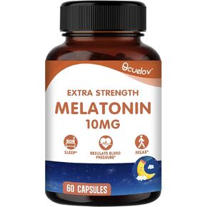 Melatonin 10mg,Sleep Aids for Adults, Supports Circadian Rhythms, Restful Sleep & Relaxation, 60 Vegan Capsules