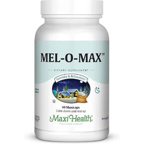 Maxi Health Mel-O-Max - Melatonin - with Valerian Root - Sleep Aid - 60 Capsules - Kosher