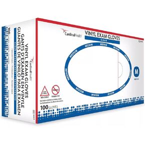 CARDINAL HEALTH™ Clear Vinyl Exam Gloves, MD, 100EA/BX, 10BX/CS in Kuwait