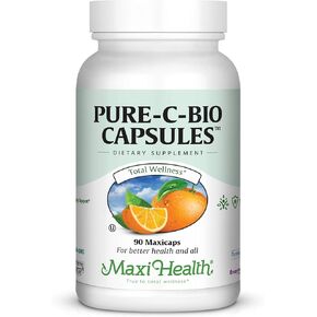 Maxi Health Pure Vitamin C - with Bioflavonoids - Immune & Capillary Support - 90 Capsules - Kosher