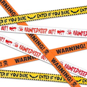 Halloween Caution Tape Decoration,3 Pcs Halloween Fright Tape Bundle,Haunted Keep Out-Warning-Enter If You,3Inch x 29.8ft