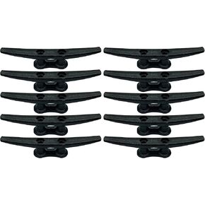 6 inch Black Boat Cleats, 10-Pack Electrophoretic Coated Black Cast Iron Dock Cleat for Marine or Decorative Applications